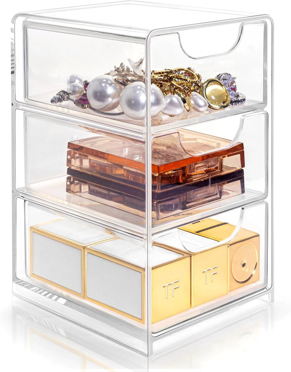 Small Desk Organizer with Drawer, Desktop Organization for Office Supplies and Jewelry Storage