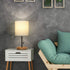 CADUKE Modern Table Lamp, Nightstand Desk Lamp, Bedside Lamp with Wood Base and Linen Shade for Living Room, Bedroom