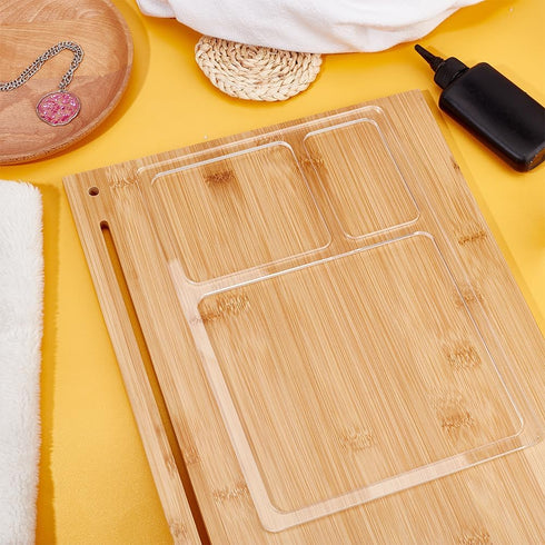 3 BENECREAT Pocket Valet Tray Router Templates, Rectangle Clear Acrylic Template, Woodworking Router Template