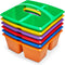 Really Good Stuff - Four-Equal-Compartment Caddies, Set of 6, Assorted Colors, Stackable Design