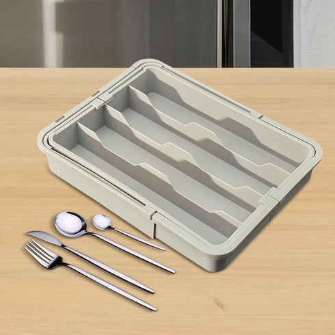 Silverware Drawer Organizer Utensil Organizer Expandable Space Saving Cutlery Tray Silverware Organizer for Office