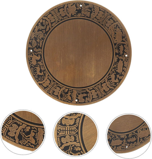 TEHAUX Copper Console Table Surface Plate Chinese Zodiac Design Antique Copper Backplate for Tv Stand and Bathroom Unit