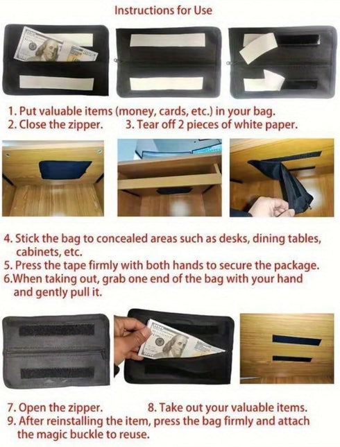 Generic Diverting Safety Bags to Hide Valuables are Suitable for Home Office Desks and Chairs,Bedside Cabinets