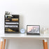 Vintage Rustic Wooden 5 Slot Wall Mounted Document Filing Organizer, Distressed Torched Wood Magazine Rack, Mail Holder