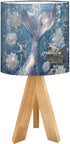 RAINFALLARING Tripod Bedside Table Lamp for Bedroom Silver Mermaid Tail Underwater Scene Pearls