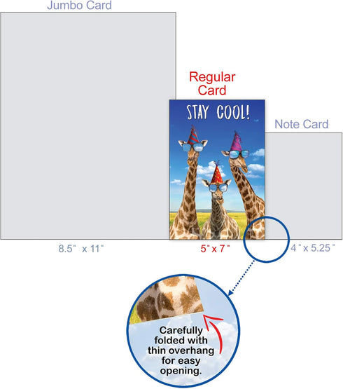 NobleWorks Adorable Birthday Card, Funny Giraffe Animal Humor, Bday Notecard with Envelope, C6335BDG