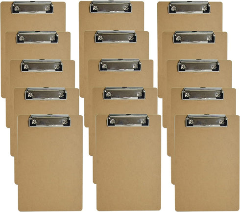 HappyHapi 15 Pack Mini Clipboards, 6 x 9 Inches A5 Small Clipboards for Home, Office, School Classroom Supplies