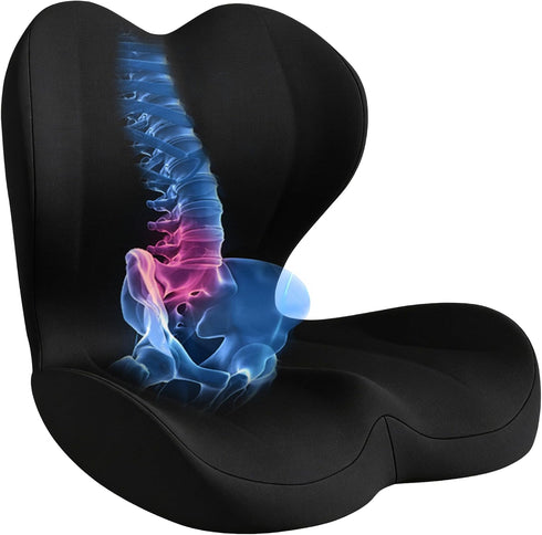 BANKQF Tailbone Seat Cushion for Office Chair and Car, Lumbar Support Pillow for Office Chair, Memory Foam Ergonomic