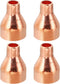 PATIKIL 5/8" to 1/4" ID Copper Reducer, 4pcs 99.9% Pure Copper Reducing Coupling Pressure Fitting Adapter