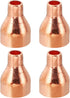 PATIKIL 5/8" to 1/4" ID Copper Reducer, 4pcs 99.9% Pure Copper Reducing Coupling Pressure Fitting Adapter