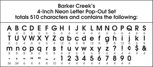 Barker Creek 4" Neon Letter Pop-Outs, 2 Pack, Multicolor Designer Letters for Bulletin Boards and Displays