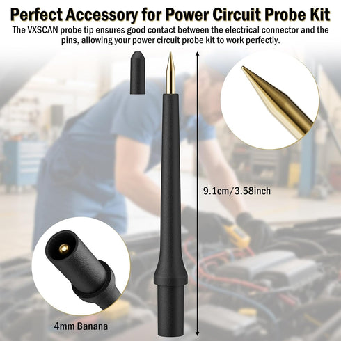 1PC 4Mm 3 PT1000 Probe Tip Banana Jack Probe Accessories for Power Circuit Probe Kit - Probe Caps for VXSCAN Automotive