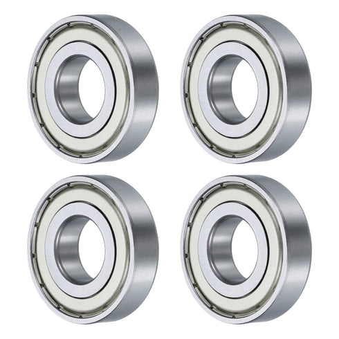 uxcell 4 Pcs 16001-2Z Deep Groove Ball Bearing, 12mm x 28mm x 7mm High Carbon Chrome Steel Z3