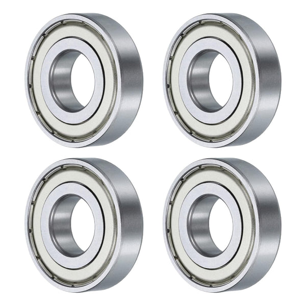 uxcell 4 Pcs 16001-2Z Deep Groove Ball Bearing, 12mm x 28mm x 7mm High Carbon Chrome Steel Z3