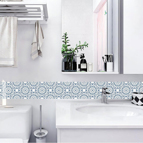 Peel & Stick Tile Stickers, 12 PCS Self Adhesive Backsplash Decorative Wall Stickers for Kitchen Bathroom, Waterproof