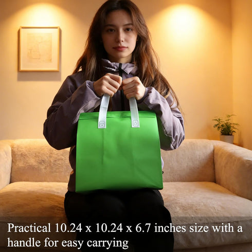 Chanseen 12Pcs Disposable Insulated Lunch Bag Cooler Bag Thermal Grocery Take Away Bags for Food Delivery Party Drink