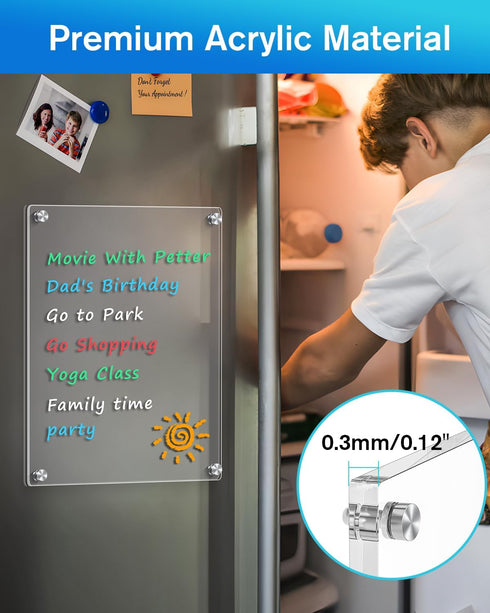 MaxGear Small Magnetic Dry Erase Board for Refrigerator, 12"X 8" Kitchen Menu Planner with Markers
