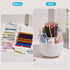Desk Pencil Pen Holder, 5 Slots for Office, School, Home, 360 Degree Rotating Desktop Storage Cup Pot, White