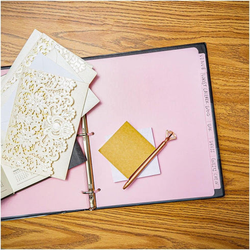 Paper Junkie 12 Sets Pink 8 Tab Dividers for 3 Ring Binder, 96 Total Page Separators for School, Work, Home