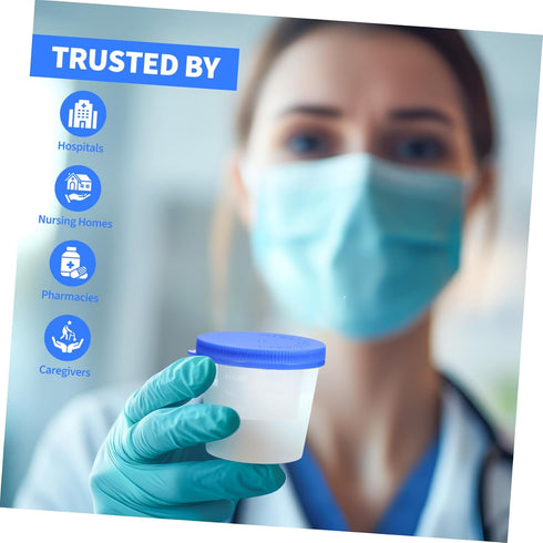 30pcs PRETYZOOM Disposable Sputum Cups Lids Specimen Collection Cups for Pregnancy Tests Lightweight Portable Sterile