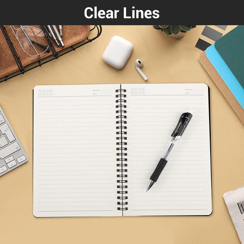 EUSOAR A5 Spiral Journal, 12 Pack, 5.5" x 8.3", 120 Pages Lined, Travel Writing Notebooks