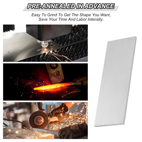 PATIKIL 11176 Steel for Knife Making: 4" x 1-1/2" x 1/8" Hot Rolled Steel Flat Bar for DIY Blank Sheet Metal