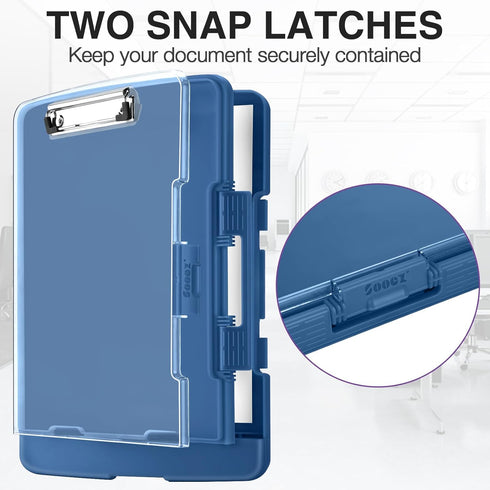 Sooez Original Clipboard with 2 Storage & Pen Holder, Heavy Duty 8.5x11 Clip Boards, Clearview Dry Erase Clipboard