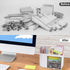 Desk Organizer with Drawer, Small Pencil Holder, 2 Drawers + 4 Compartments for Office Home Storage (White)