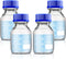 Patelai 4 Pieces 100 ml Glass Round Media Storage Bottles with GL45 Blue Screw Cap