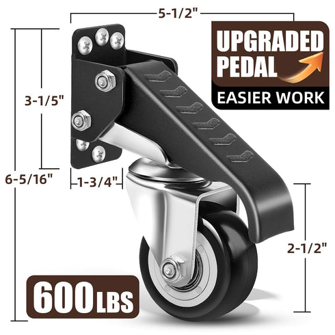 SPACECARE Workbench Casters Kit, 600Lbs Heavy Duty Quick Release Caster Wheels, Set of 4