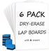 Scribbledo 6 Pack Small White Board Dry Erase Classroom Boards 9"x12” Personal for Students Teachers with 6 Mini