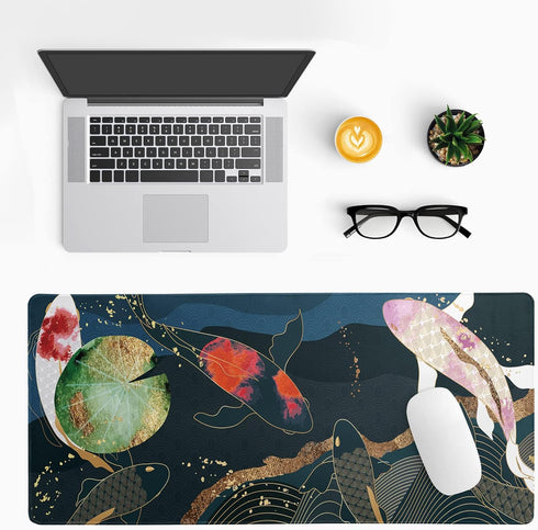 Japanese Gaming Mouse Pad XL - Extended Large Desk Mat, Stitched Edges Mousepad, 3mm Thick Non-Slip Rubber Base