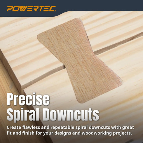 POWERTEC Router Brass Inlay Kit, Router Bushing Guide Set, Centering Pin, Solid Carbide Router Bit, Woodworking