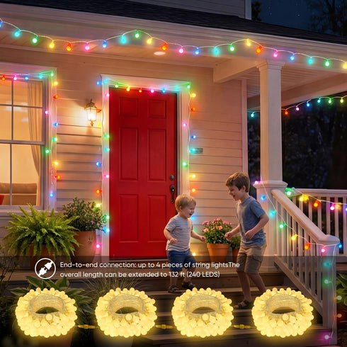 33FT 24 60 128 OMIKA Connectable Globe String Lights Indoor, Color Changing Fairy Lights Plug in with Remote, LEDs