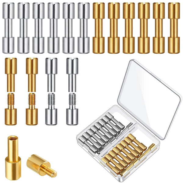 20 Sets Brass Bracket Bolt Fasteners and Stainless Steel Tactical Lock Rivets for Knife Making Supplies