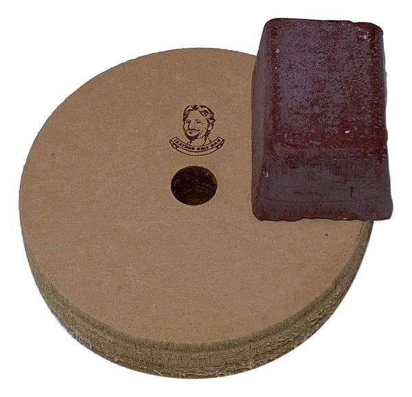 3" Leather Stropping and Polishing Wheel for Bench Grinders, 10mm Arbor, Buffing Compound Included (Jewelers Rouge)