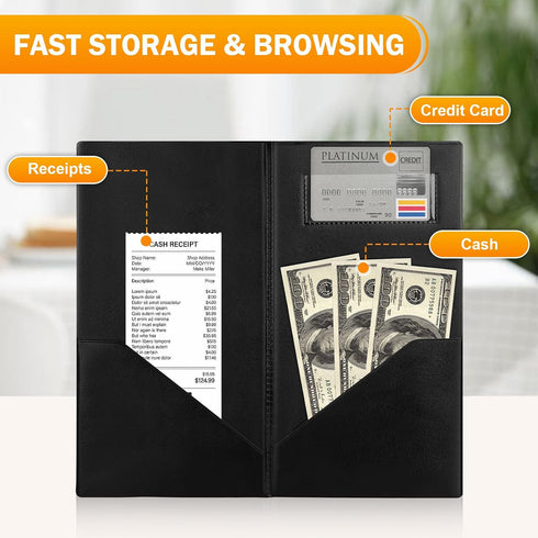 20-Pack Durable PVC Server Books for Restaurants - Guest Check Presenters