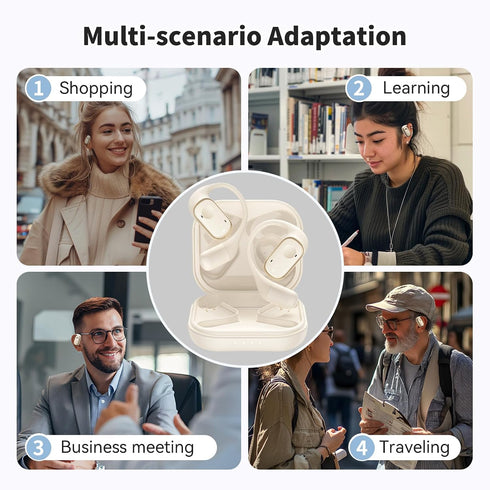 CAWRUGA 3-in-1 150 OWS AI Language Translator Earbuds, Real-Time Translation Earbuds Languages & Accents with APP