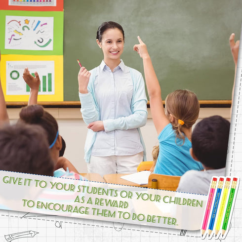 Tinlade 72 Pcs Inspirational Golf Pencils with Erasers, Bulk 4 Colors Quotes, Presharpened Mini Pencils for School