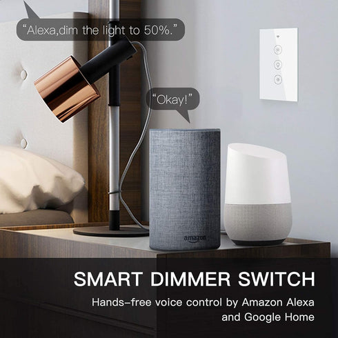 Dimmer MOES WiFi RF Smart Light Switch, Smart Life/Tuya APP Relay Status Backlight Switch Off RF Remote Control Voice
