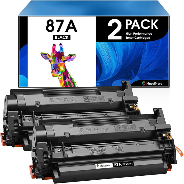 MasaiMara Black Toner Cartridge for HP 87A CF287A 87X CF287X, Works for Laserjet Enterprise M506 Series, 2-Pack