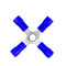 Conext Link 10 Wire Crimp 4 Way X Ring Butt Connector Terminal, Vinyl Blue 16-14 AWG Gauge