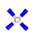Conext Link 10 Wire Crimp 4 Way X Ring Butt Connector Terminal, Vinyl Blue 16-14 AWG Gauge