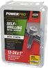 Power Pro Premium Self-Drilling Metal Screws, Zinc Plated Steel, Hex Washer Head, Box of 75 Screws