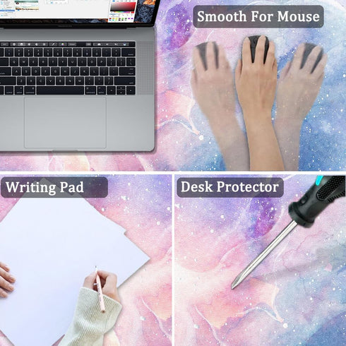 AiPsekocy 24''X14'') Large Desk Mat, Dual Side PU Leather Waterproof Mousepad Desk Pad, Desk Protector Writing Pads
