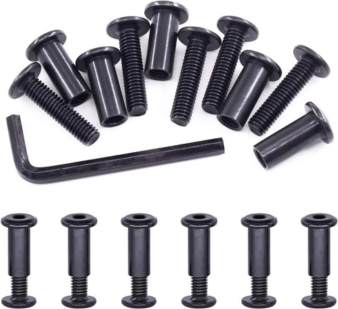 Swpeet 25Pcs M6x25mm Carbon Steel Black Hex Drive Socket Cap Bolts - Assortment Kit with Allen Wrench