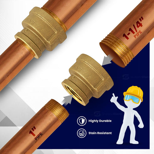 CSSD1142 1-1/4'' x 1 Inch Lead-Free Brass Reducing Coupling with Female National Pipe Taper Threaded Ends
