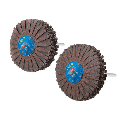uxcell Abrasive Cloth Flap Wheel Sanding Star Set, 1/4-Inch Shank 80 Grit & 120 Grit for Woodworking