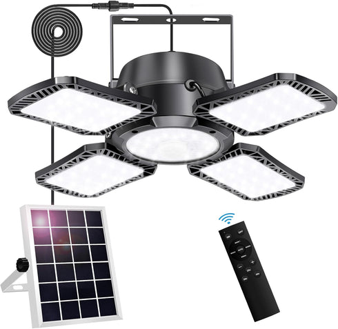 Aqonsie Solar Shed Light Outdoor Indoor, 176LED Solar Powered Motion Sensor Pendant