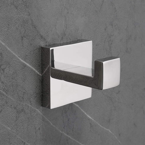 Nolimas Bath Towel Hook SUS 304 Stainless Steel Square Clothes Towel Coat Robe Hook Cabinet Closet Door Sponges Hanger for Bath Kitchen Garage Heavy Duty Wall Mounted, Chrome Polished Finish,2Pack by Nolimas